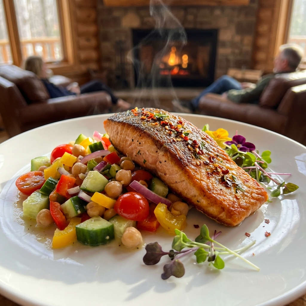 Spicy Salmon with Chickpea Salad: Receta Irresistible