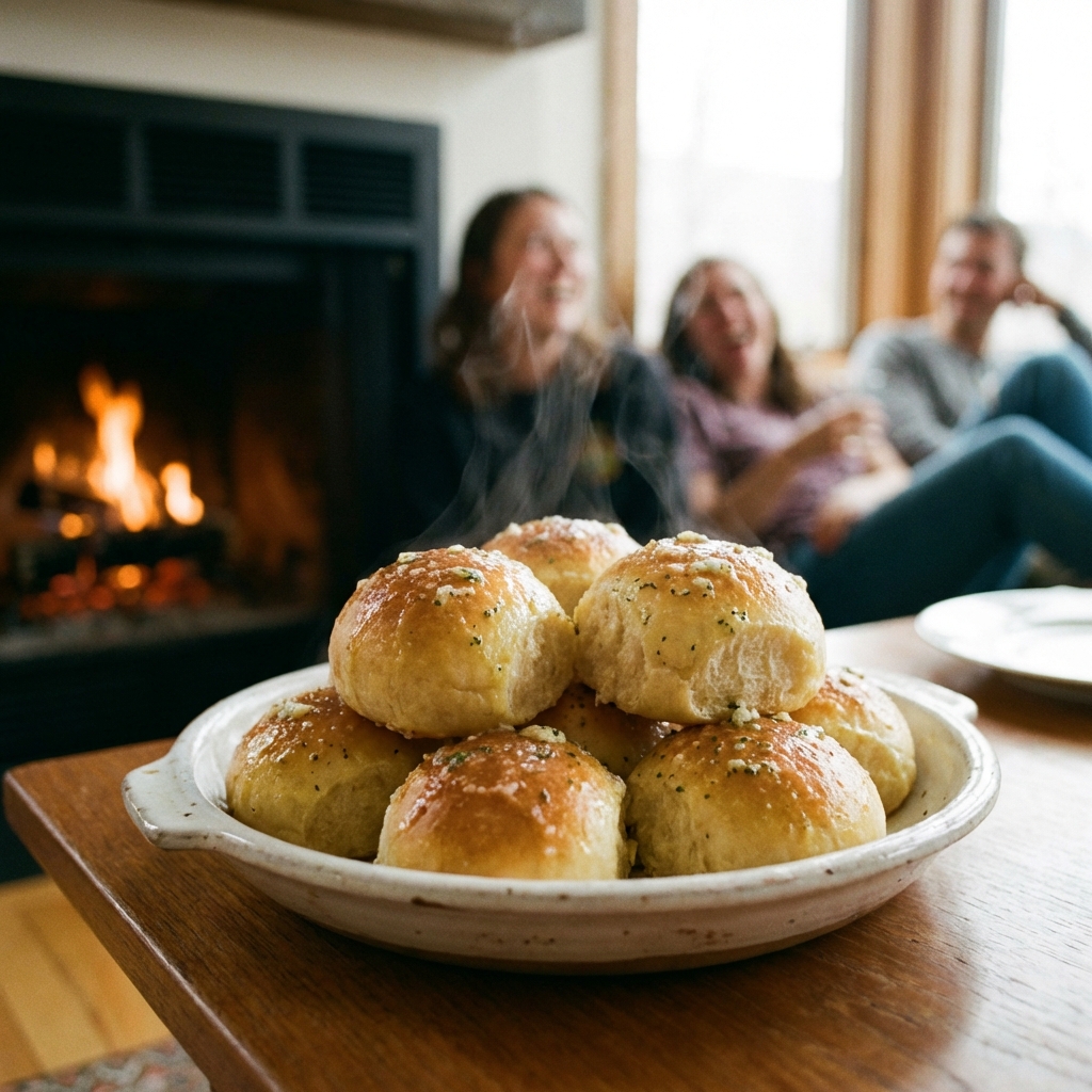 Easy Soft Sour Cream Dinner Rolls with Garlic Butter